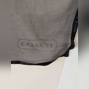 Coach Sheer Logo Scarf in Gray and Black